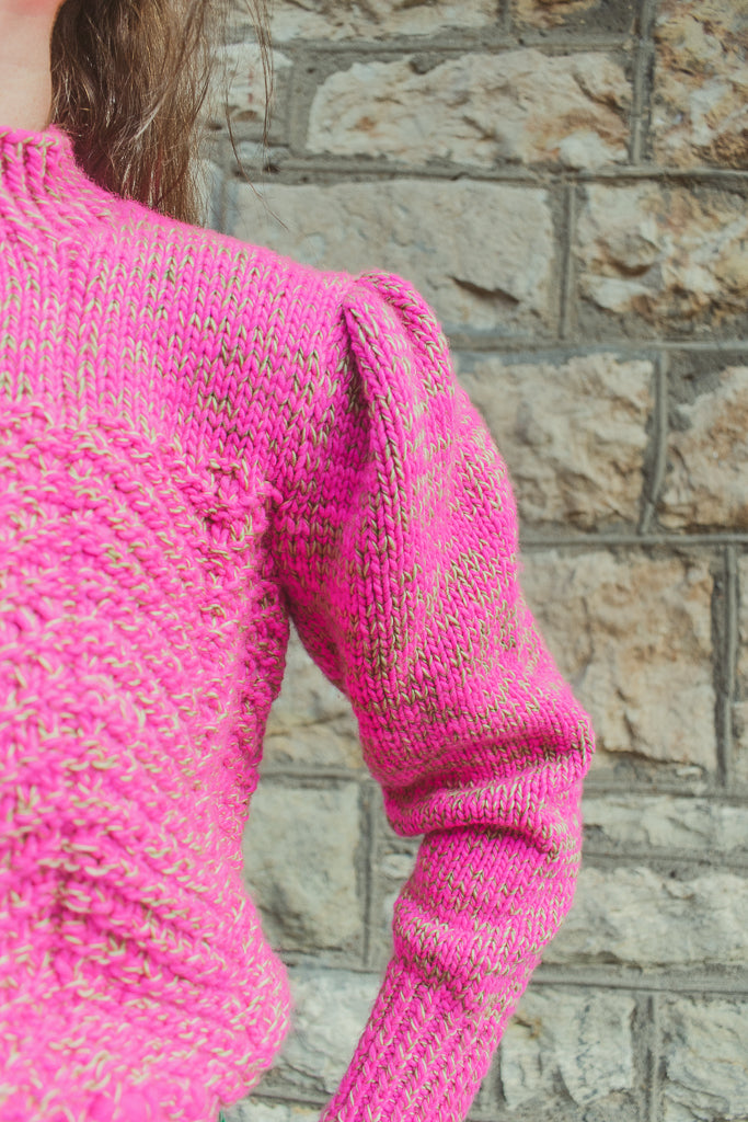 Hand Knit Chevron Merino Wool Sweater