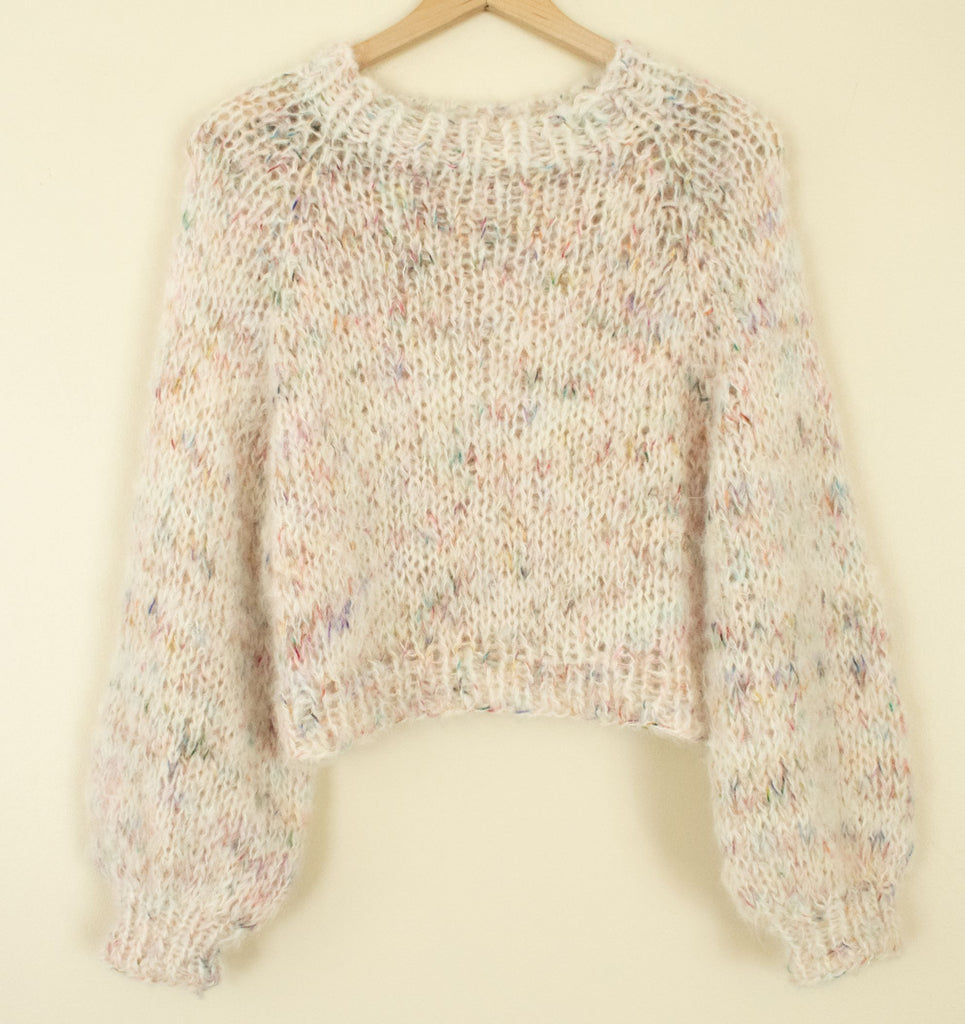 Handknit Cropped Fluff Sweater